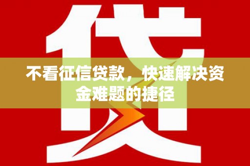 亭湖不看征信贷款，快速解决资金难题的捷径