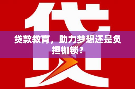 亭湖贷款教育，助力梦想还是负担枷锁？