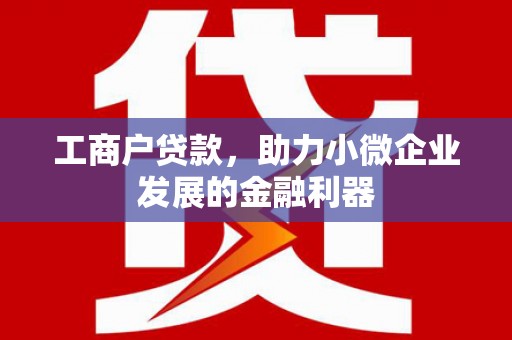 亭湖工商户贷款,助力小微企业发展的金融利器 亭湖工商户贷款,助力小微企业发展的金融利器
