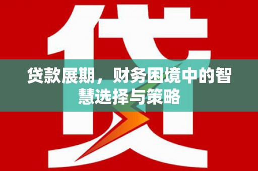 亭湖贷款展期，财务困境中的智慧选择与策略