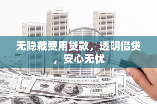 亭湖无隐藏费用贷款，透明借贷，安心无忧
