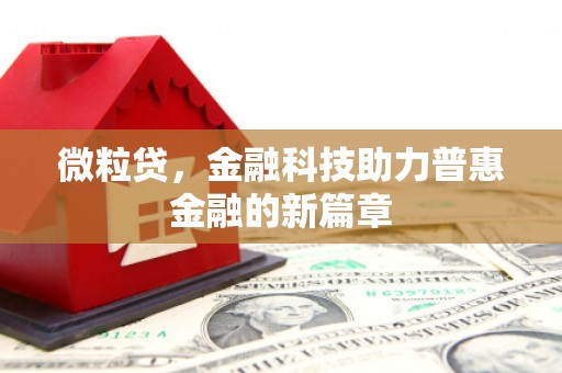 亭湖微粒贷，金融科技助力普惠金融的新篇章