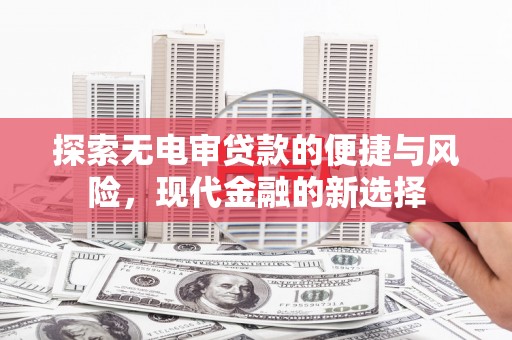 亭湖探索无电审贷款的便捷与风险，现代金融的新选择