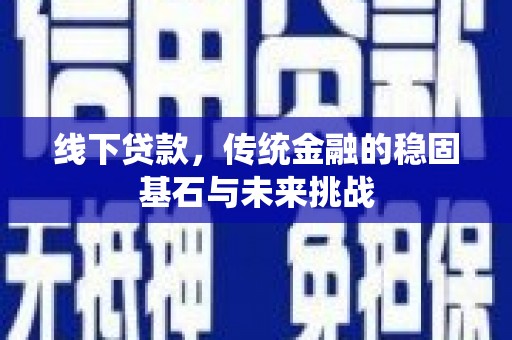 亭湖线下贷款，传统金融的稳固基石与未来挑战