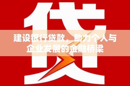 亭湖建设银行贷款，助力个人与企业发展的金融桥梁