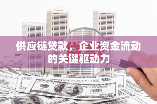 亭湖供应链贷款，企业资金流动的关键驱动力