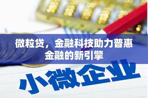 亭湖微粒贷，金融科技助力普惠金融的新引擎
