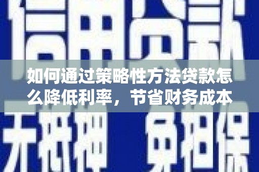 亭湖如何通过策略性方法贷款怎么降低利率，节省财务成本
