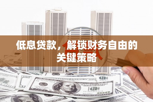 亭湖低息贷款，解锁财务自由的关键策略