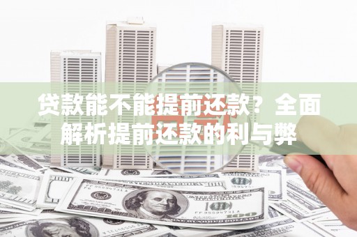 亭湖贷款能不能提前还款？全面解析提前还款的利与弊