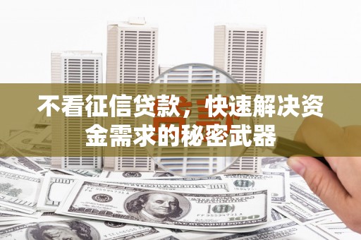 亭湖不看征信贷款，快速解决资金需求的秘密武器