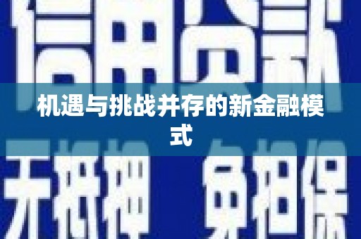 亭湖机遇与挑战并存的新金融模式