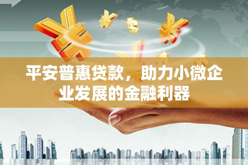 亭湖平安普惠贷款，助力小微企业发展的金融利器