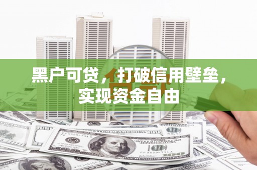 亭湖黑户可贷，打破信用壁垒，实现资金自由