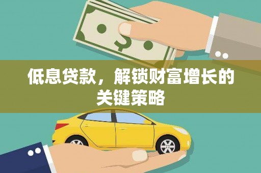 亭湖低息贷款，解锁财富增长的关键策略
