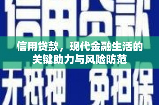 亭湖信用贷款，现代金融生活的关键助力与风险防范