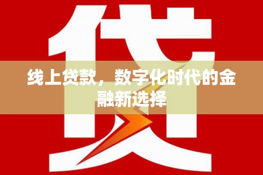 亭湖线上贷款，数字化时代的金融新选择