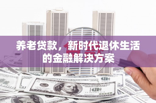 亭湖养老贷款，新时代退休生活的金融解决方案
