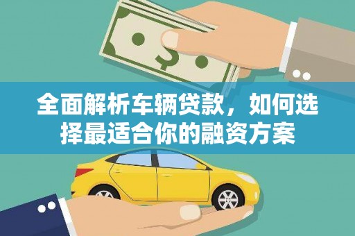 亭湖全面解析车辆贷款，如何选择最适合你的融资方案