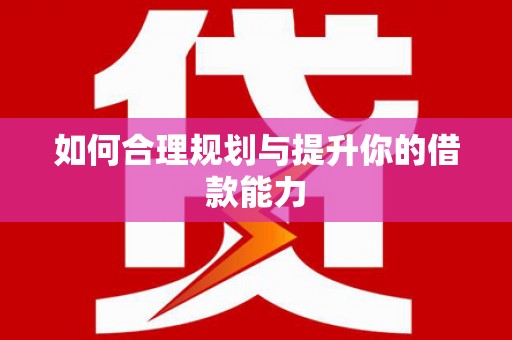 亭湖如何合理规划与提升你的借款能力