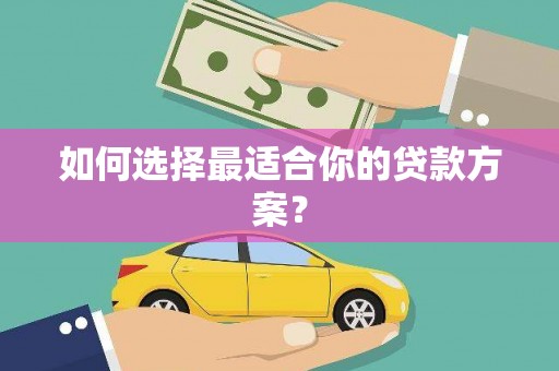 亭湖如何选择最适合你的贷款方案？