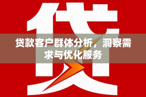 亭湖贷款客户群体分析，洞察需求与优化服务